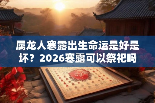 属龙人寒露出生命运是好是坏?2026寒露可以祭祀吗? 属龙人寒露出生命运是好是坏?2026寒露可以祭祀吗?
