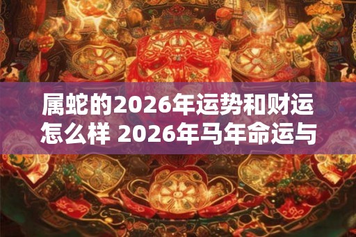 属蛇的2026年运势和财运怎么样 2026年马年命运与财运如何