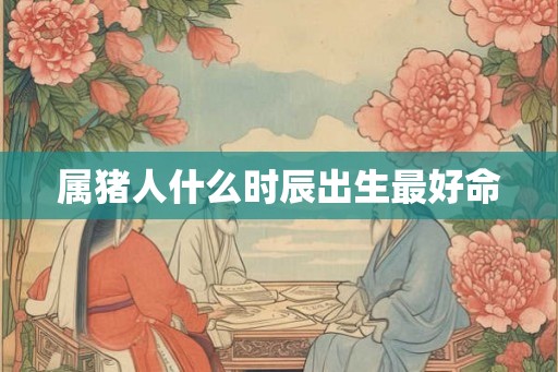 属猪人什么时辰出生最好命
