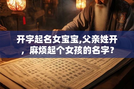 开字起名女宝宝,父亲姓开，麻烦起个女孩的名字？