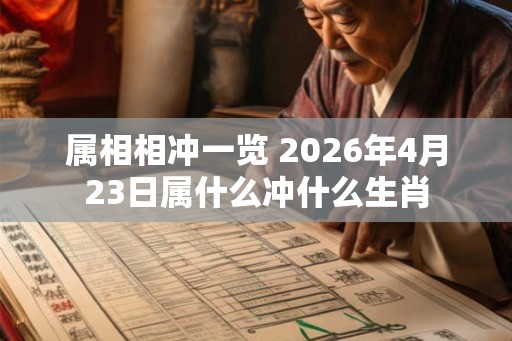 属相相冲一览 2026年4月23日属什么冲什么生肖