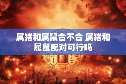 属猪和属鼠合不合 属猪和属鼠配对可行吗
