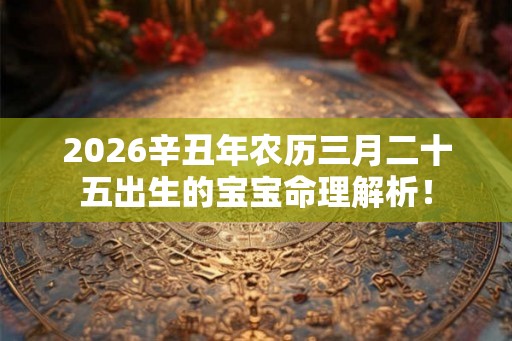2026辛丑年农历三月二十五出生的宝宝命理解析！