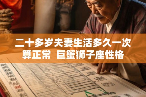 二十多岁夫妻生活多久一次算正常  巨蟹狮子座性格