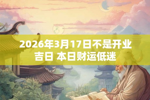 2026年3月17日不是开业吉日 本日财运低迷 2026年3月17日不是开业吉日 本日财运低迷