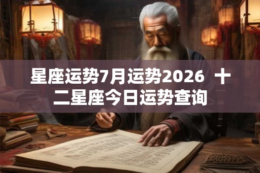 星座运势7月运势2026  十二星座今日运势查询