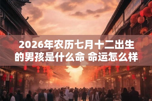 2026年农历七月十二出生的男孩是什么命 命运怎么样