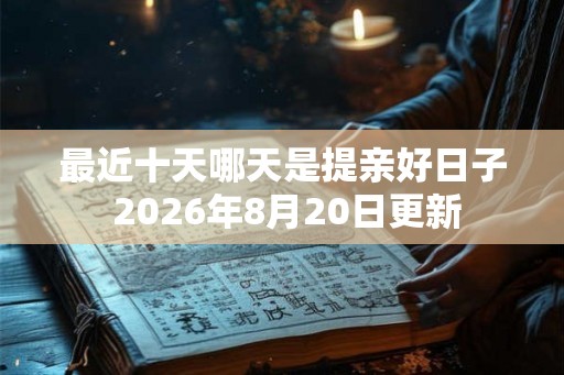 最近十天哪天是提亲好日子 2026年8月20日更新 最近十天哪天是提亲好日子 2026年8月20日更新