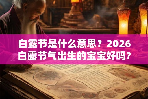 白露节是什么意思？2026白露节气出生的宝宝好吗？