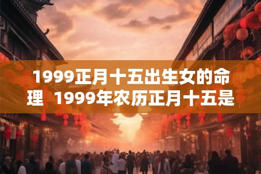 1999正月十五出生女的命理  1999年农历正月十五是什么命