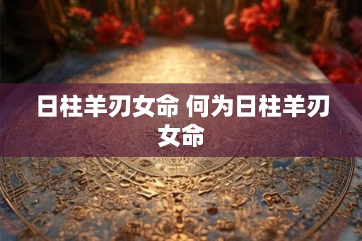 日柱羊刃女命 何为日柱羊刃女命