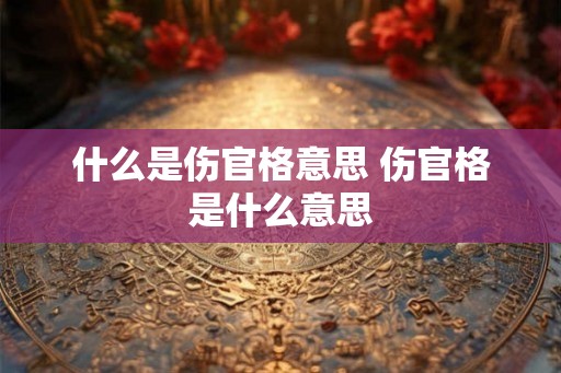 什么是伤官格意思 伤官格是什么意思