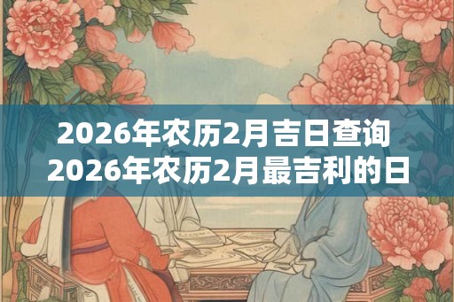 2026年农历2月吉日查询 2026年农历2月最吉利的日子