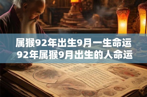 属猴92年出生9月一生命运 92年属猴9月出生的人命运如何 属猴92年出生9月一生命运 92年属猴9月出生的人命运如何