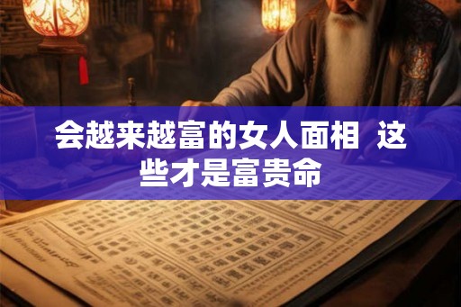 会越来越富的女人面相  这些才是富贵命