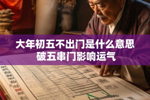 大年初五不出门是什么意思 破五串门影响运气