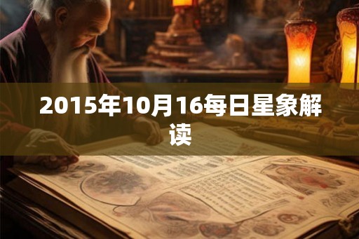 2015年10月16每日星象解读