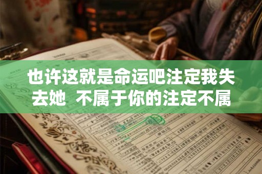 也许这就是命运吧注定我失去她  不属于你的注定不属于我的命运
