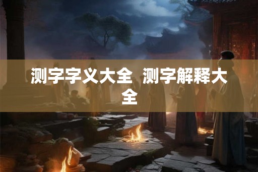 测字字义大全  测字解释大全