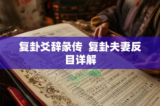 复卦爻辞彖传  复卦夫妻反目详解