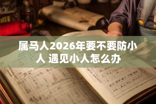属马人2026年要不要防小人 遇见小人怎么办
