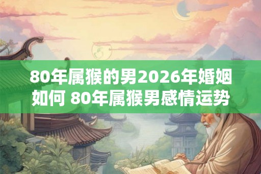 80年属猴的男2026年婚姻如何 80年属猴男感情运势2026