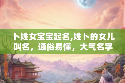 卜姓女宝宝起名,姓卜的女儿叫名，通俗易懂，大气名字