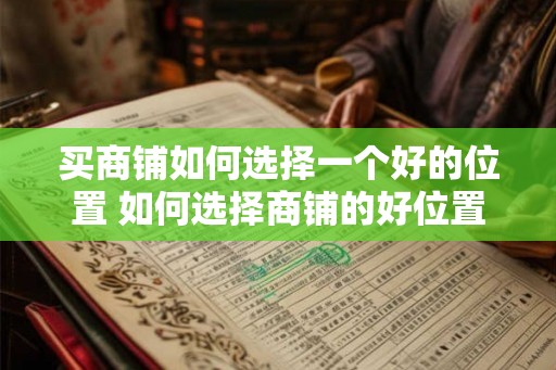 买商铺如何选择一个好的位置 如何选择商铺的好位置