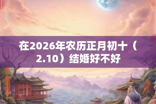 在2026年农历正月初十（2.10）结婚好不好
