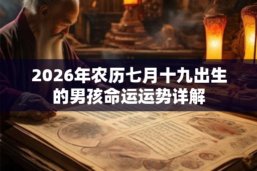 2026年农历七月十九出生的男孩命运运势详解
