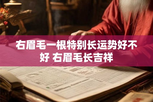 右眉毛一根特别长运势好不好 右眉毛长吉祥