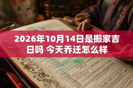 2026年10月14日是搬家吉日吗 今天乔迁怎么样