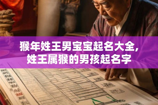 猴年姓王男宝宝起名大全,姓王属猴的男孩起名字
