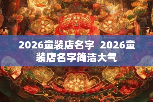 2026童装店名字  2026童装店名字简洁大气