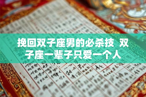 挽回双子座男的必杀技  双子座一辈子只爱一个人
