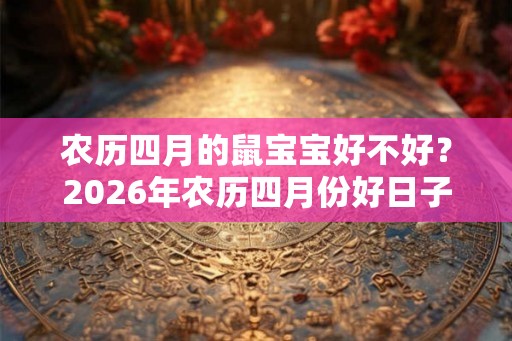 农历四月的鼠宝宝好不好？2026年农历四月份好日子解析