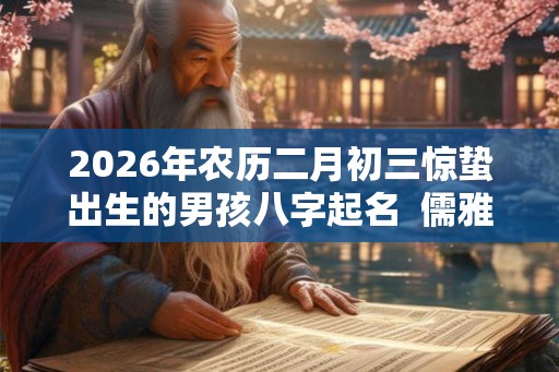 2026年农历二月初三惊蛰出生的男孩八字起名  儒雅有深意的名字