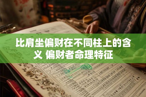 比肩坐偏财在不同柱上的含义 偏财者命理特征