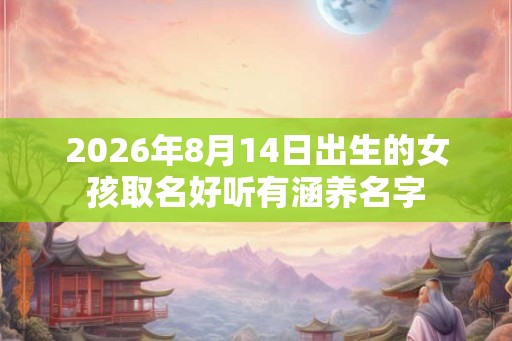 2026年8月14日出生的女孩取名好听有涵养名字