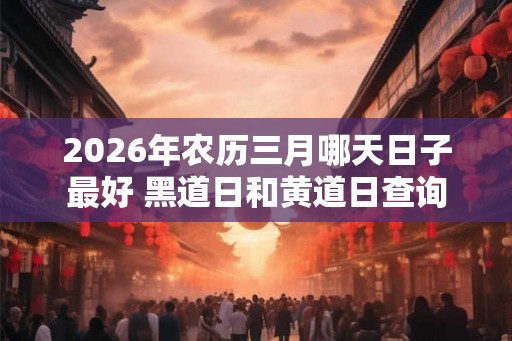 2026年农历三月哪天日子最好 黑道日和黄道日查询 2026年农历三月哪天日子最好 黑道日和黄道日查询