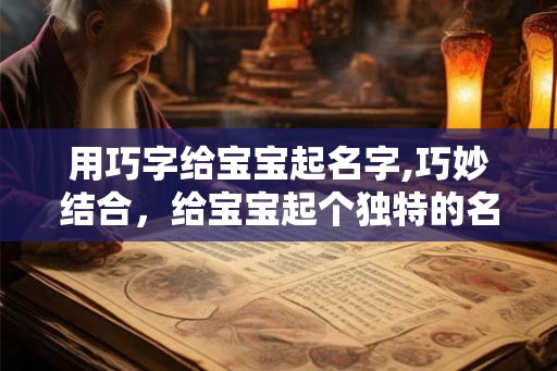 用巧字给宝宝起名字,巧妙结合，给宝宝起个独特的名字