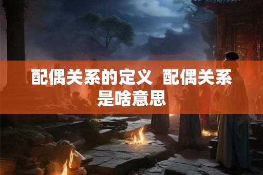 配偶关系的定义  配偶关系是啥意思