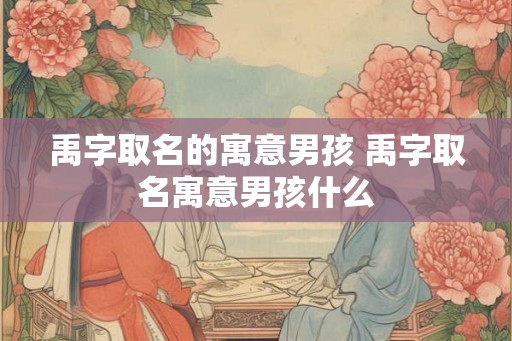 禹字取名的寓意男孩 禹字取名寓意男孩什么