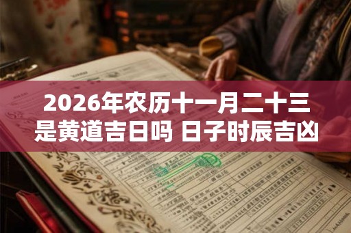 2026年农历十一月二十三是黄道吉日吗 日子时辰吉凶