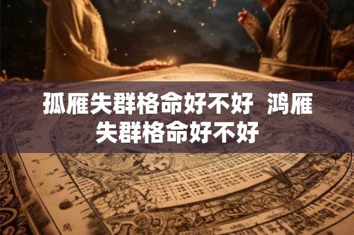 孤雁失群格命好不好  鸿雁失群格命好不好