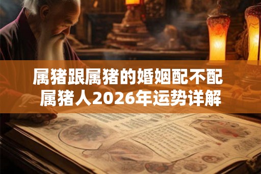 属猪跟属猪的婚姻配不配 属猪人2026年运势详解
