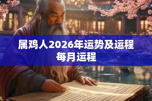 属鸡人2026年运势及运程每月运程