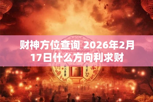 财神方位查询 2026年2月17日什么方向利求财