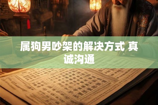 属狗男吵架的解决方式 真诚沟通 属狗男吵架的解决方式 真诚沟通