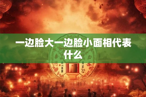 一边脸大一边脸小面相代表什么 一边脸大一边脸小面相代表什么